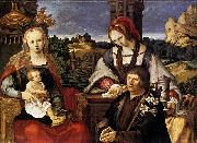 Lucas van Leyden Virgin and Child with Mary Magdalen and a donor Germany oil painting artist